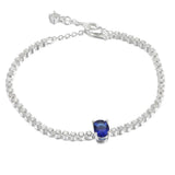 925 Silver Sparkling Pav? Tennis Bracelet Women Bead Charm Gift DIY Jewelry