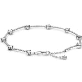925 Sterling Silver Sparkling Pave Bar Crystal Bracelet Bangle