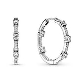 925 Silver Sparkling Stud Earrings For Women Wedding Gift