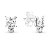925 Silver Sparkling Stud Earrings For Women Wedding Gift