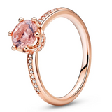 925 Silver Crown Solitaire Crystal Ring Wedding Party Jewelry