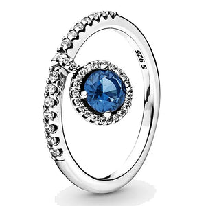 925 Sterling Silver Crystal Ring for Women Wedding Party