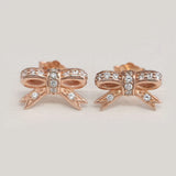 925 Silver Bow Stud Earrings Women Gift DIY Jewelry
