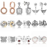 925 Silver Double Hoop Princess Tiara Earrings