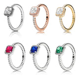 925 Silver Four Claw Crystal Ring for Women Wedding Party