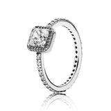 925 Silver Four Claw Crystal Ring for Women Wedding Party