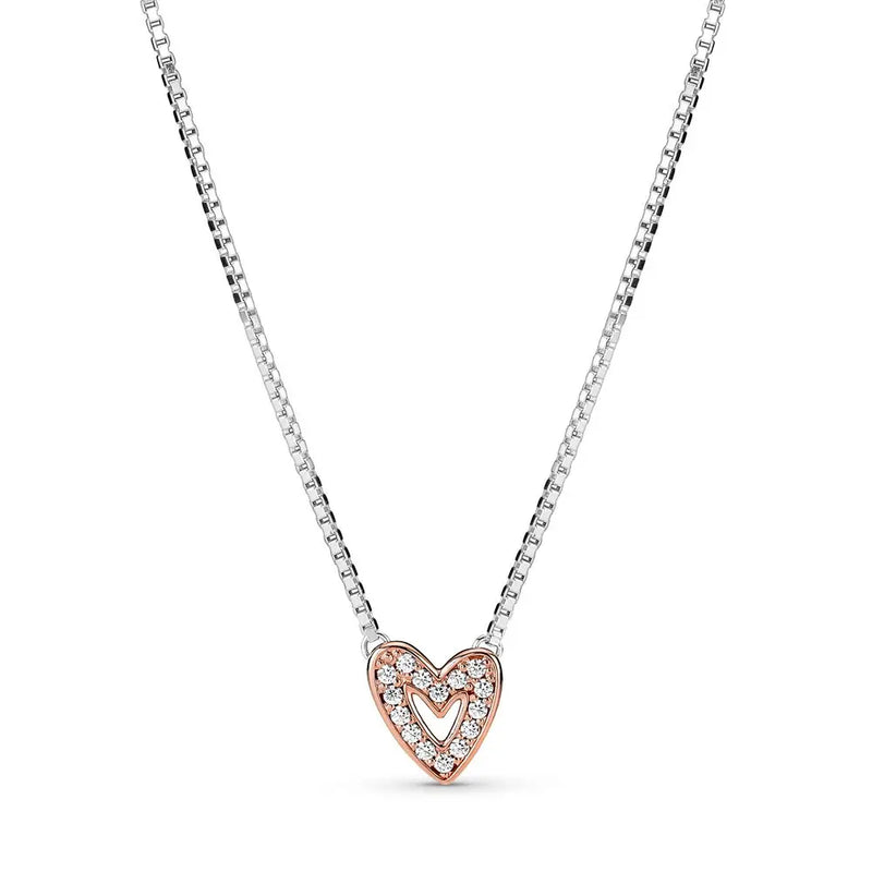 925 Silver Heart Necklace for Women DIY Jewelry