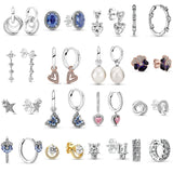 925 Silver Freshwater Pearl Hoop Earrings Wedding Gift