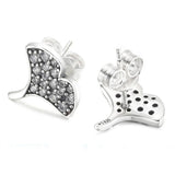 925 Silver Ginkgo Biloba Stud Earrings Gift DIY Jewelry