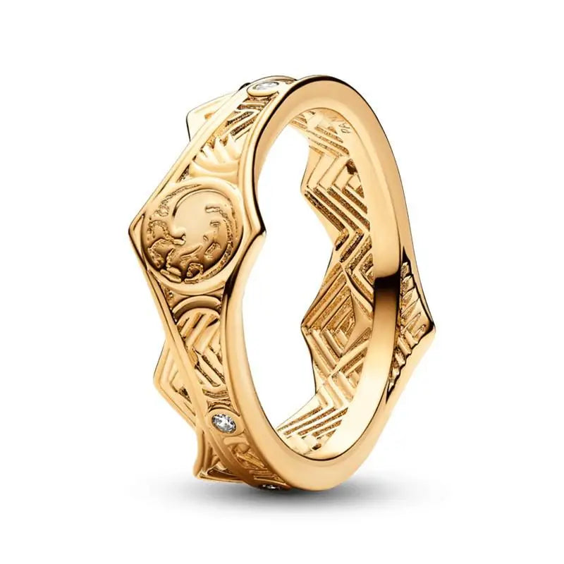 925 Silver Dragon Red Crystal Ring Women Gift Jewelry