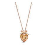 925 Silver Lion Princess Heart Necklace for Women