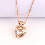 925 Silver Lion Princess Heart Necklace for Women