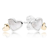 925 Silver Hearts Mother-Of-Pearl Earrings