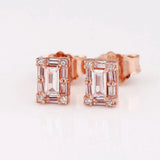 925 Silver Sparkling Ice Stud Earrings For Women Gift DIY Jewelry