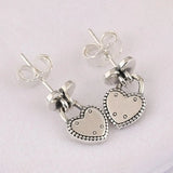 925 Silver Love Locks Stud Earrings Wedding Jewelry
