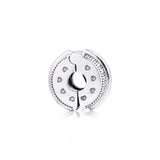 925 Silver Pave Lines Clip Charm for Europe Bracelet Beads