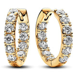 925 Silver Sparkling Pear Huggie Earring For Women