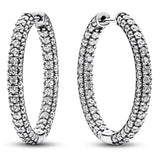 925 Silver Sparkling Pear Huggie Earring For Women