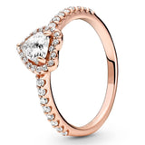 925 Silver Pink Elevated Heart Ring for Women Wedding Party