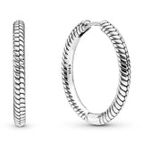 925 Silver Rose Charm Hoop Earrings Wedding Jewelry