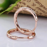 925 Silver Rose Droplets Crystal Stud Earrings Wedding Gift
