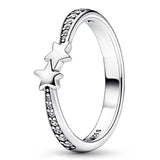 925 Silver Shooting Stars Crystal Ring for Women