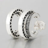 925 Sterling Silver Double Crystal Hoop Earrings for Women