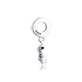 925 Silver Snowflake Circle Dangle Charm for Bracelet Making