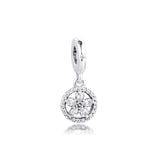 925 Silver Snowflake Circle Dangle Charm for Bracelet Making