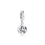 925 Silver Snowflake Circle Dangle Charm for Bracelet Making