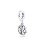 925 Silver Snowflake Circle Dangle Charm for Bracelet Making