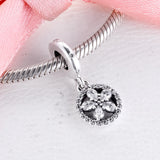 925 Silver Snowflake Circle Dangle Charm for Bracelet Making