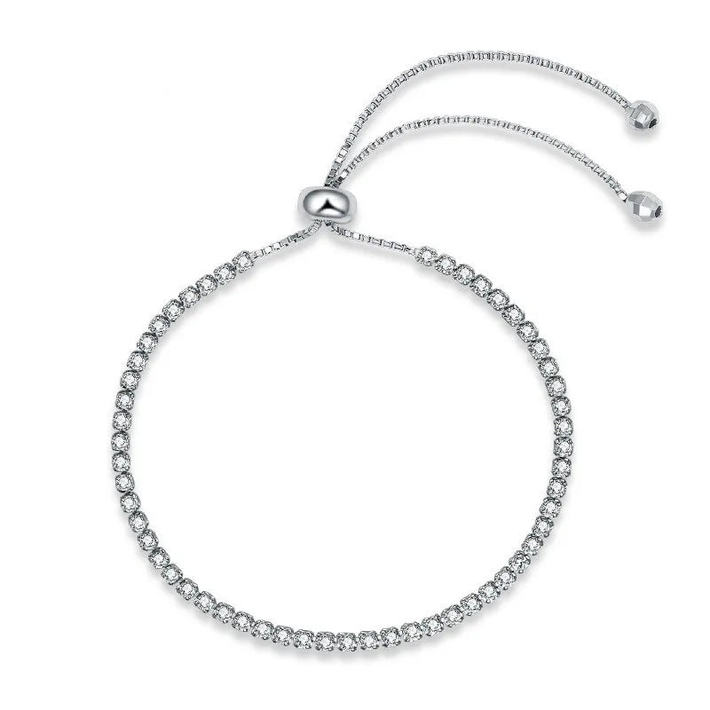 925 Silver Sparkling Strand Tennis Bracelet for Women