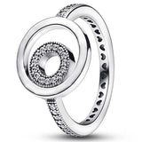925 Silver Tiara Crown I-D Crystal Ring Women Wedding Party Jewelry