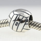 925 Sterling Silver Baseball Charm Bead for Bracelet