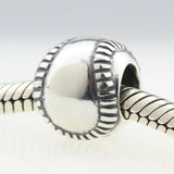 925 Sterling Silver Baseball Charm Bead for Bracelet