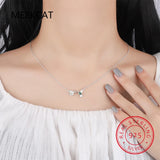 925 Silver Spring Bird & Tree Dangle Pendant Necklace for Women