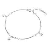 925 Silver Star Anklets Woman Ankle Bracelet Beach Accessories