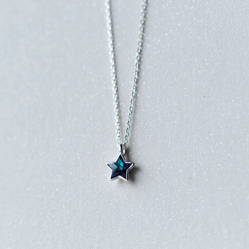 925 Sterling Silver Star Pendant Necklace for Women Classic Fine Jewelry