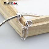 925 Sterling Silver Stopper Safety Chain Charm Bead Fit 3mm Bracelets