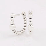 925 Silver Bead Hoop Earrings Women's Gift DIY Jewelry