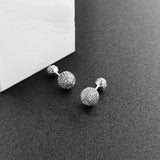 925 Sterling Silver Stud Earrings Freshwater Round Bead Irregular Pearl Earring