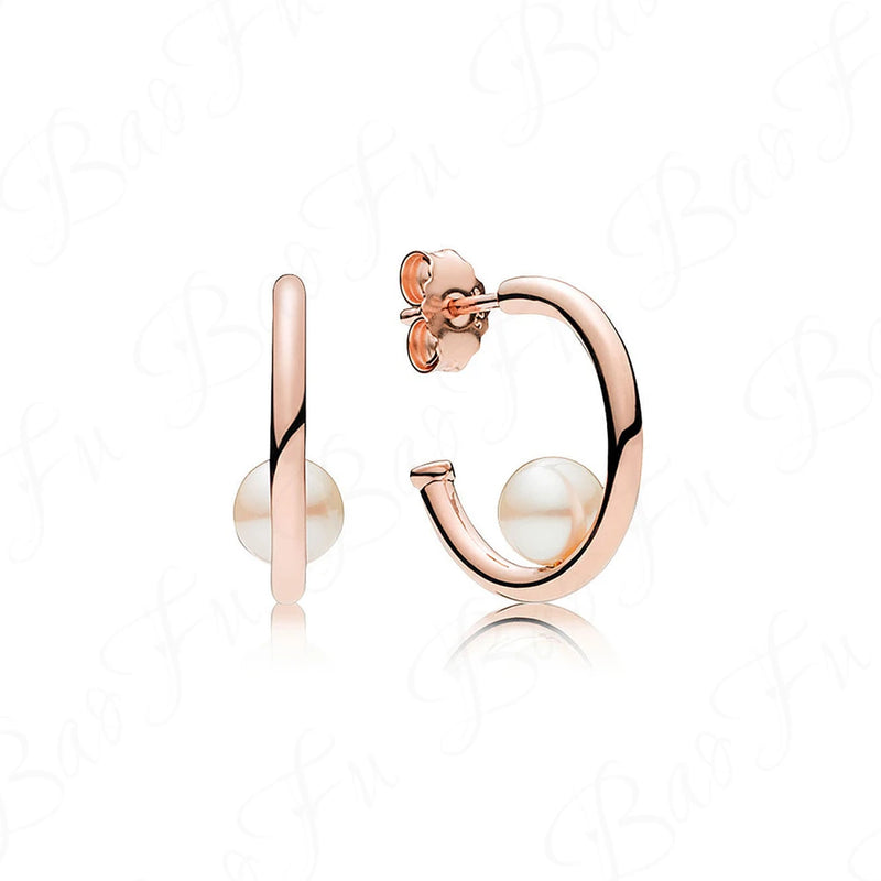 925 Silver Stud Earrings Freshwater Pearl Earrings