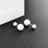 925 Sterling Silver Stud Earrings Freshwater Round Bead Irregular Pearl Earring