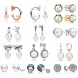 925 Silver Stud Earrings Freshwater Pearl Earrings