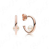 925 Sterling Silver Stud Earrings Freshwater Round Bead Irregular Pearl Earring