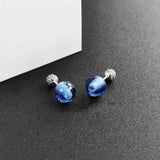 925 Sterling Silver Stud Earrings Freshwater Round Bead Irregular Pearl Earring