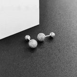 925 Sterling Silver Stud Earrings Freshwater Round Bead Irregular Pearl Earring