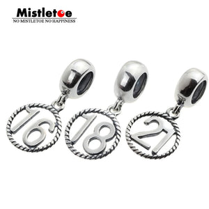 925 Silver Sweet 16th 18th 21st Bday Charm European Bracelet Jewelry