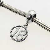 925 Silver Sweet 16th 18th 21st Bday Charm European Bracelet Jewelry